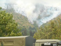22 Aug es gibt grosse Waldbrände in der Region Borjomi. Viel Feuerwehr und Polizei im Einsatz.